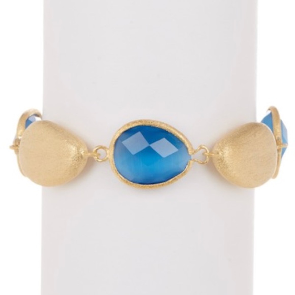 rivka friedman // blue stone + gold satin bracelet - Picture 1 of 3